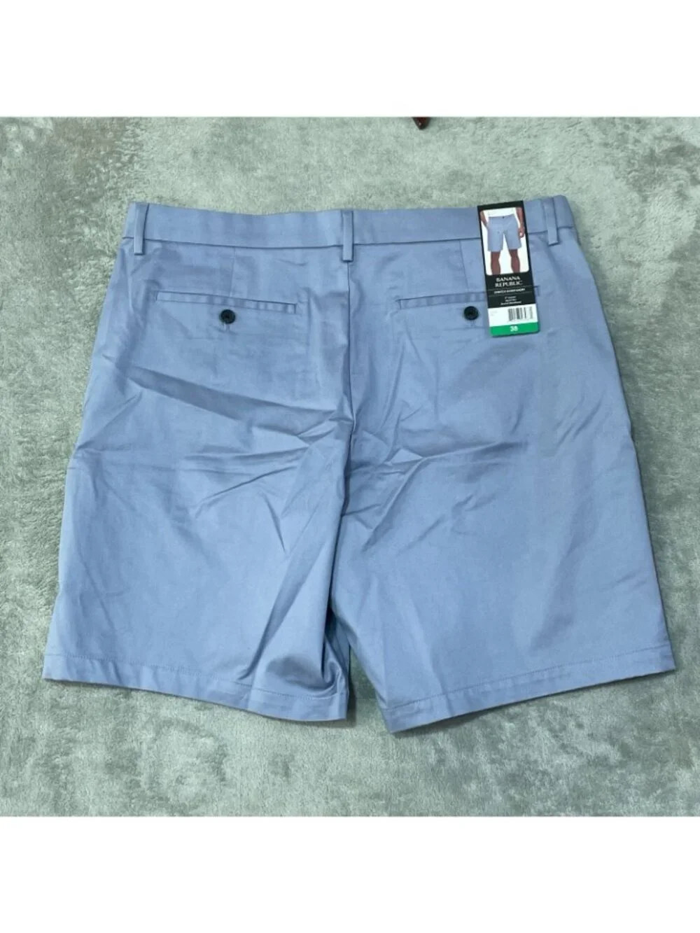 NWT Banana Republic Men’s 38 Stretch Chino Shorts Light Blue Quick Dry